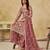 Brown heavy net semi stitched suit with embroidery work