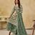 Green heavy net semi stitched suit with embroidery work