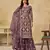Purple heavy net semi stitched suit with embroidery work