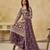 Purple heavy net semi stitched suit with embroidery work