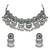 Navratri oxidised silver plated afghani choker necklace jewellery set for women (mc144ox)