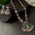 Navratri ethnic silver oxidised ghungroo long necklace jewellery with jhumka earrings set for women/girls (style2)