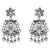 Navratri ethnic silver oxidised ghungroo long necklace jewellery with jhumka earrings set for women/girls (style2)