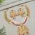Gold plated traditional antique brass pearl necklace jewellery with earring set for women (mc212q)