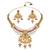 Gold plated traditional antique brass pearl necklace jewellery with earring set for women (mc212q)