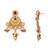 Gold plated traditional antique brass pearl necklace jewellery with earring set for women (mc212q)