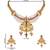 Gold plated traditional antique brass pearl necklace jewellery with earring set for women (mc212q)