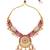 Gold plated traditional antique brass floral design pearl necklace with jhumki earring jewellery set for women (mc218q)