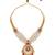 Gold plated traditional antique brass layered bead motif pearl necklace with earring jewellery set for women