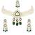 Gold plated latest fashion stylish multi layered choker necklace jewellery set for women (green)