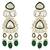 Gold plated latest fashion stylish multi layered choker necklace jewellery set for women (green)