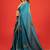 Dark teal embroidered satin saree