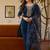 Navy blue viscose silk beads work desginer suit