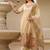 Cream viscose silk beads work desginer suit