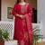 Red viscose silk beads work desginer suit