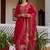 Red viscose silk beads work desginer suit