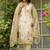 Cream viscose silk beads work desginer suit