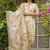 Cream viscose silk beads work desginer suit