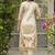Cream viscose silk beads work desginer suit