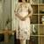 Cream viscose silk beads work desginer suit