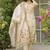 Cream viscose silk beads work desginer suit