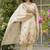 Cream viscose silk beads work desginer suit