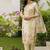 Cream viscose silk beads work desginer suit