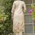 Cream viscose silk beads work desginer suit