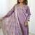 Lavender viscose silk beads work desginer suit