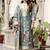 Light grey viscose silk beads work desginer suit