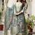 Light grey viscose silk beads work desginer suit