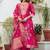 Pink viscose silk beads work desginer suit