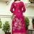 Pink viscose silk beads work desginer suit