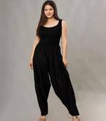 Black cotton pleated pyjama pants