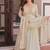 Cream georgette with beads & sequins multi embroidered work