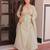 Cream georgette with beads & sequins multi embroidered work