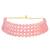 Gold plated pink pearl beaded stylish moti choker necklace for women 