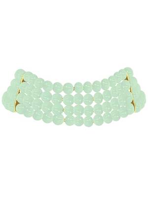 18k gold plated mint pearl beaded stylish moti choker necklace for women & girls  2