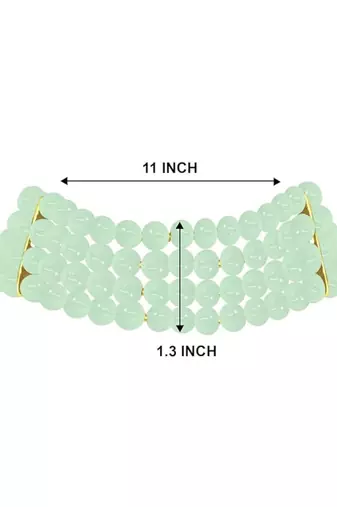 18k gold plated mint pearl beaded stylish moti choker necklace for women & girls 