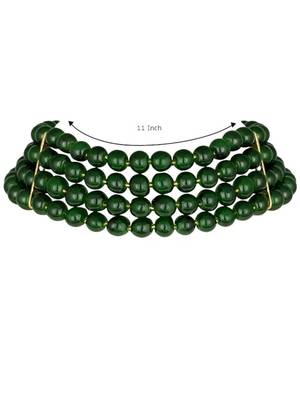 18k gold plated white pearl beaded stylish moti choker necklace for women & girls  2