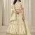 Cream Embroidered Sequins Work Art Silk Lehenga Choli