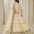 Cream Embroidered Sequins Work Art Silk Lehenga Choli