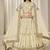 Cream Embroidered Sequins Work Art Silk Lehenga Choli