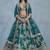 Teal Embroidered Zari Work Art Silk Lehenga Choli