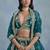 Teal Embroidered Zari Work Art Silk Lehenga Choli