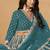 Teal-Blue Embroidered Gota Patti Art Silk Lehenga Choli