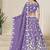 Purple Embroidered Sequins Work Organza Lehenga Choli