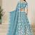 Sky Blue Embroidered Sequins Work Organza Lehenga Choli