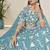 Sky Blue Embroidered Sequins Work Organza Lehenga Choli