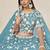 Sky Blue Embroidered Sequins Work Organza Lehenga Choli